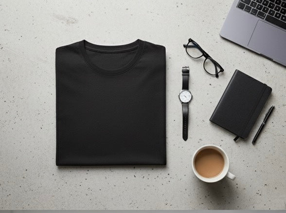 "Effortless. Timeless. Bold — our casual black tee brings a clean, minimal look you can wear anywhere. Made with premium cotton for all-day comfort and a perfect relaxed fit."