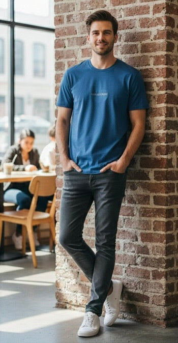 Classic Blue Oversized T-Shirt – 240 GSM