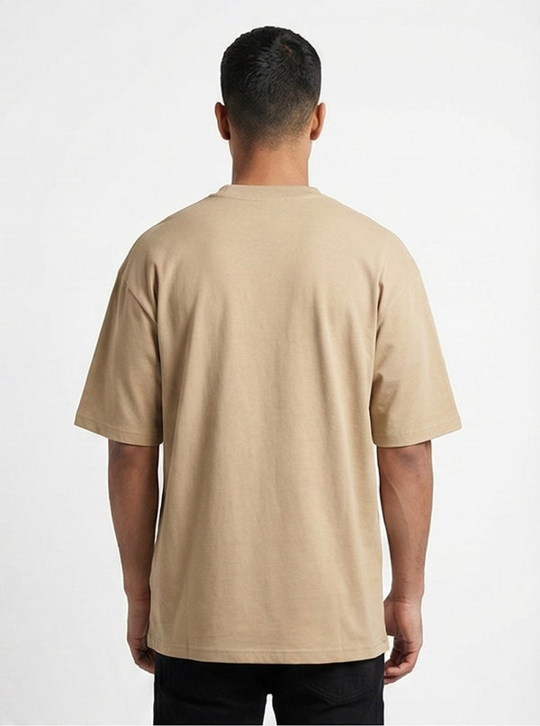 Beige Streetwear Oversize Tee (240 GSM)