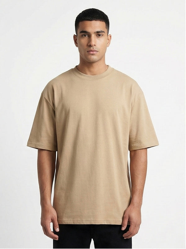 Beige Streetwear Oversize Tee (240 GSM)